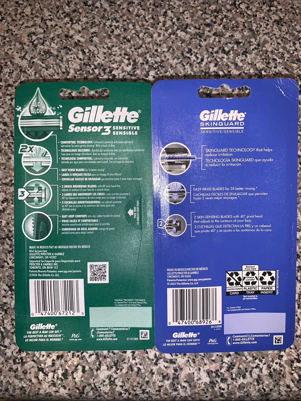 Gillette Sensor 3 & Gillette Skinguard Sensitive Shaving Pack of 7 Razors